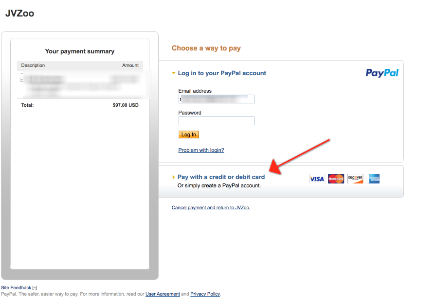 Pay paypal credit with credit card. 